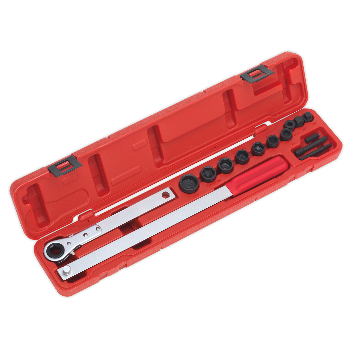 Sealey VS784 Ratchet Action Auxiliary Belt Tension Tool Kit with Sockets & Bits