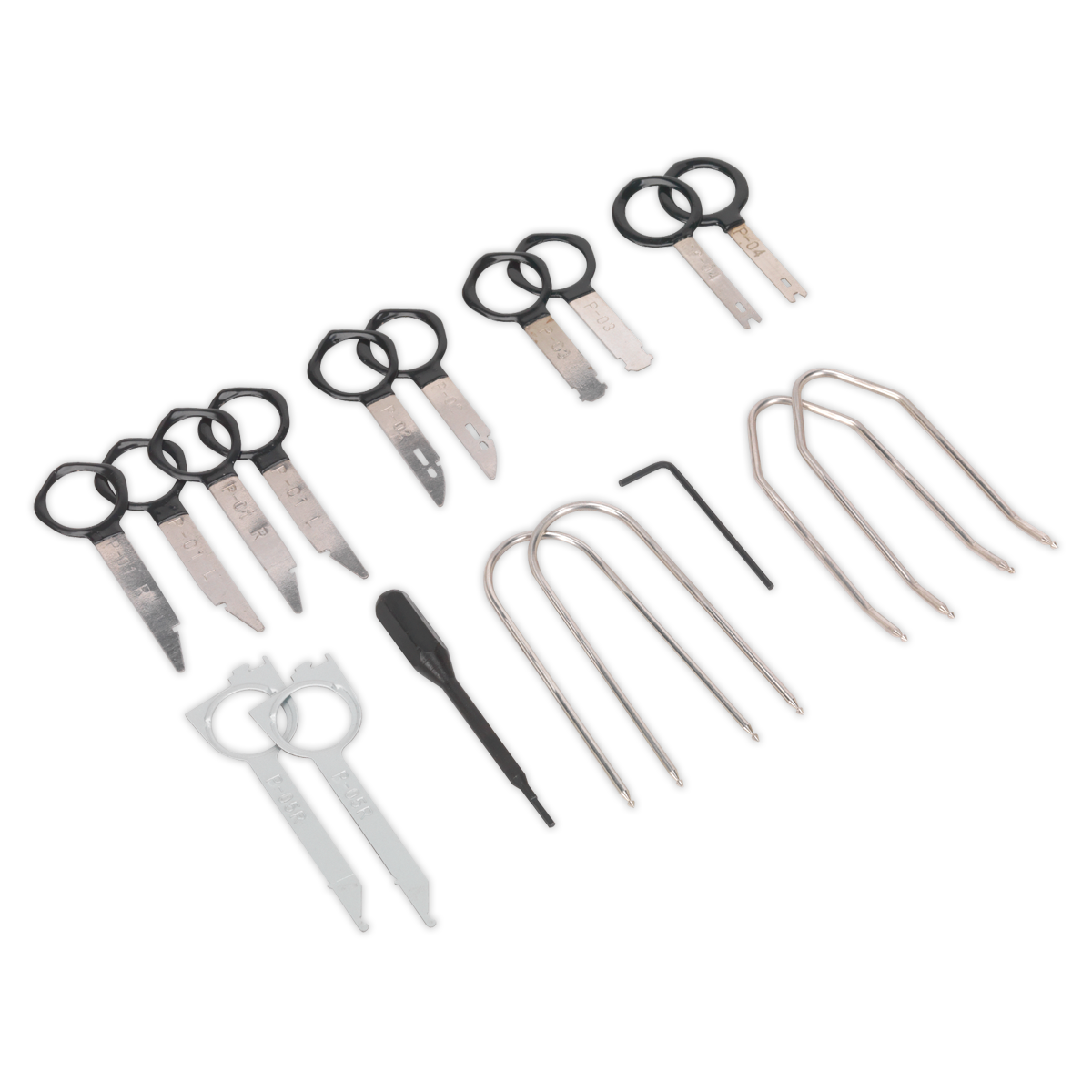 Sealey 18pc Radio Release Tool Set for Audi BMW Ford VW Porsche Fiat Opel