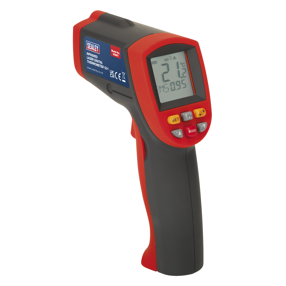 Sealey VS907 Infrared Laser Digital Thermometer 12:1 -50 to 700Â°C LCD Display