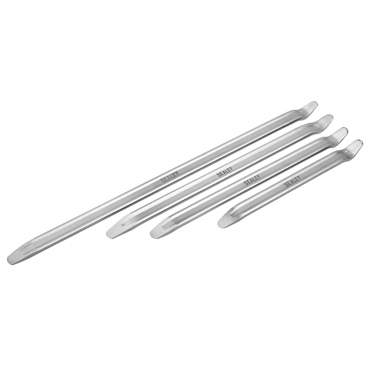 Sealey 4PC Tyre Lever Set Carbon Steel Hook Taper Ends 300-600mm VSTL3456