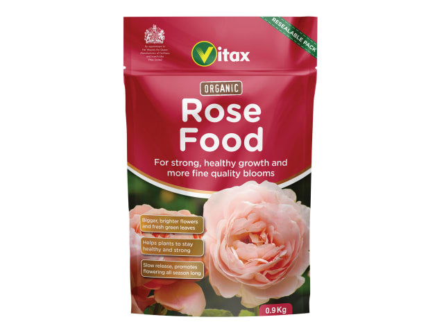 Vitax Organic Rose Food 0.9kg Slow Release Fertilizer for Healthy Blooms