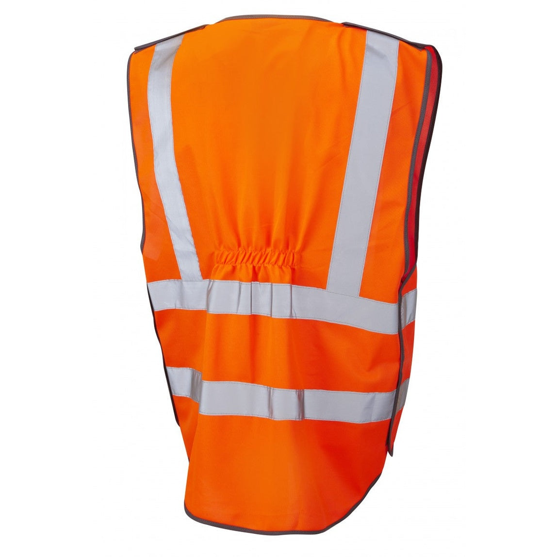 Leo Workwear EcoViz Rail Waistcoat Hi-Vis Orange Zip Front S-6XL