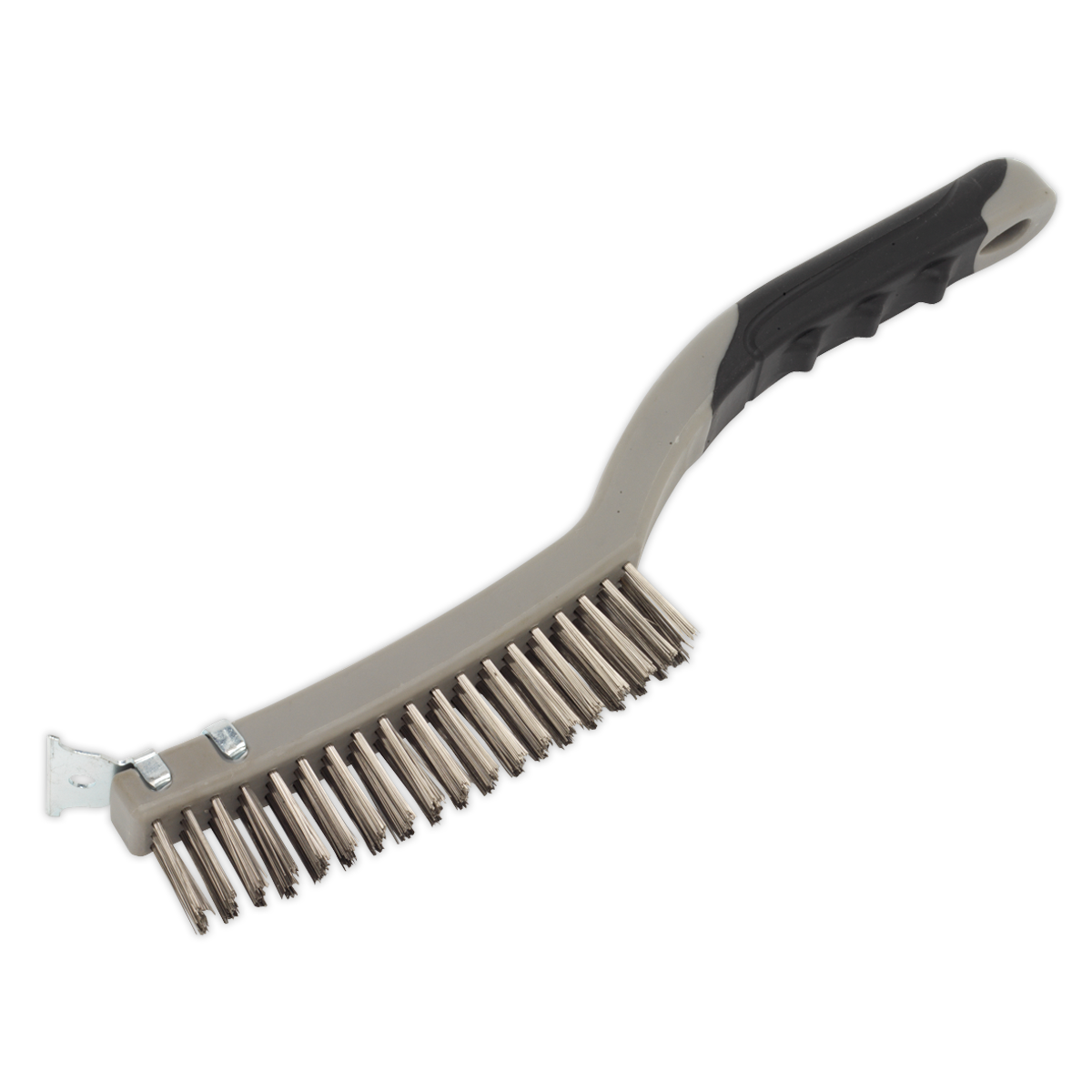 Sealey Wire Brush with Stainless Steel Bristles and Scraper Soft Grip Handle