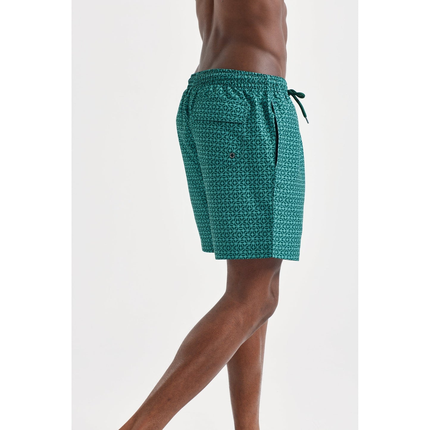 Wombat Men's Swim Shorts Quick-Dry Elastic Waistband Contrast Mesh Inserts