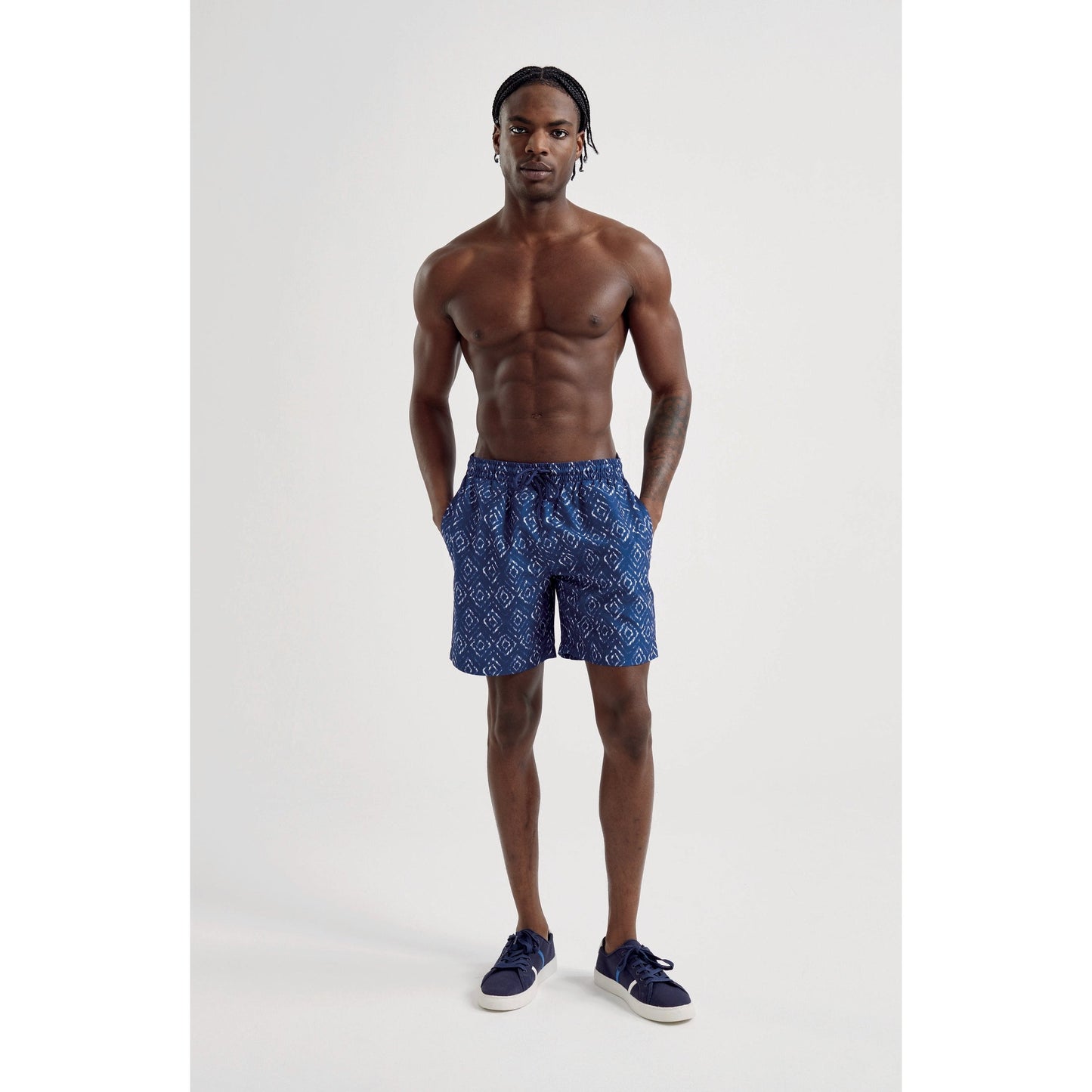 Wombat Men's Swim Shorts Quick-Dry Elastic Waistband Contrast Mesh Inserts