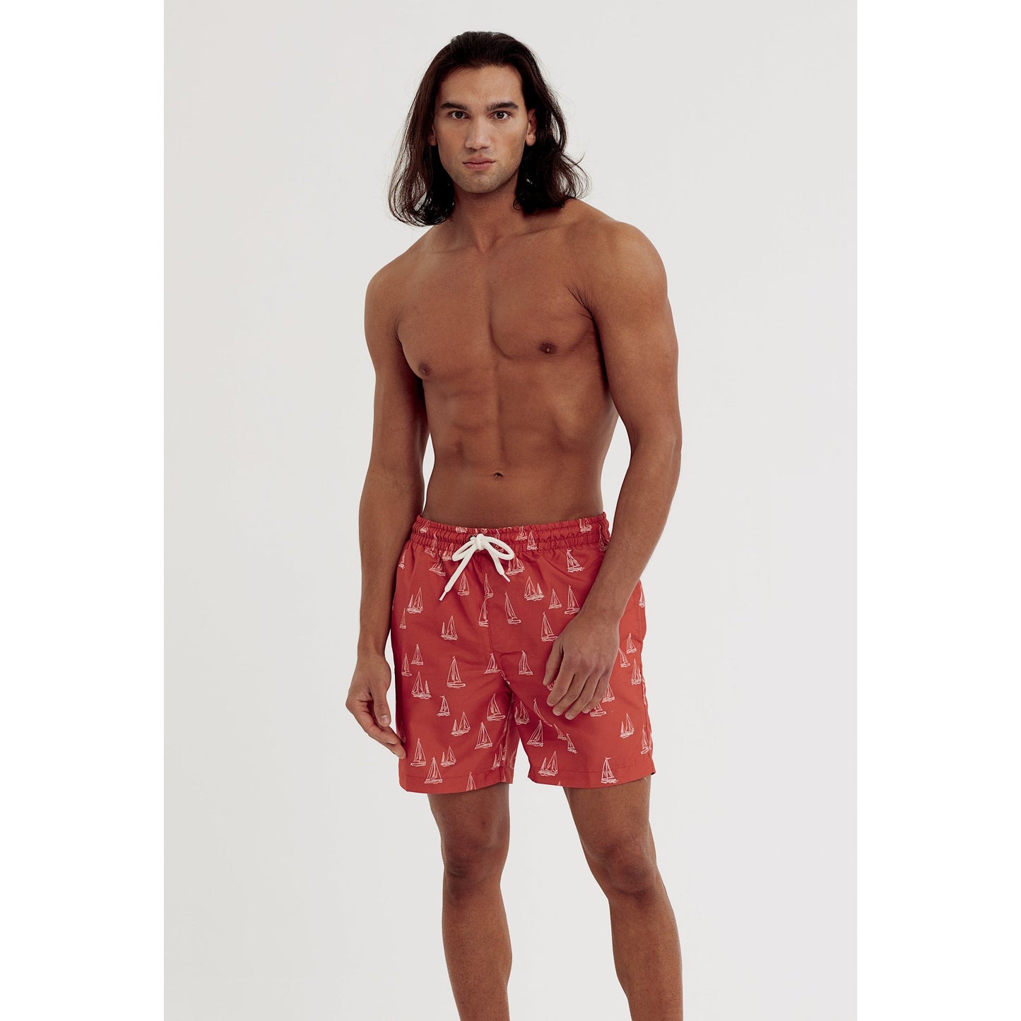 Wombat Men's Swim Shorts Quick-Dry Elastic Waistband Contrast Mesh Inserts