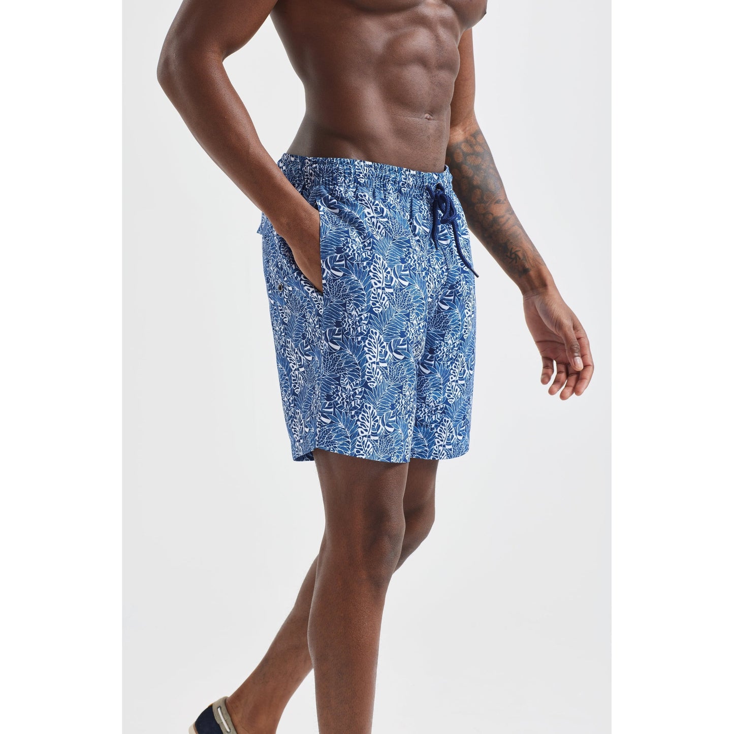 Wombat Men's Swim Shorts Quick-Dry Elastic Waistband Contrast Mesh Inserts