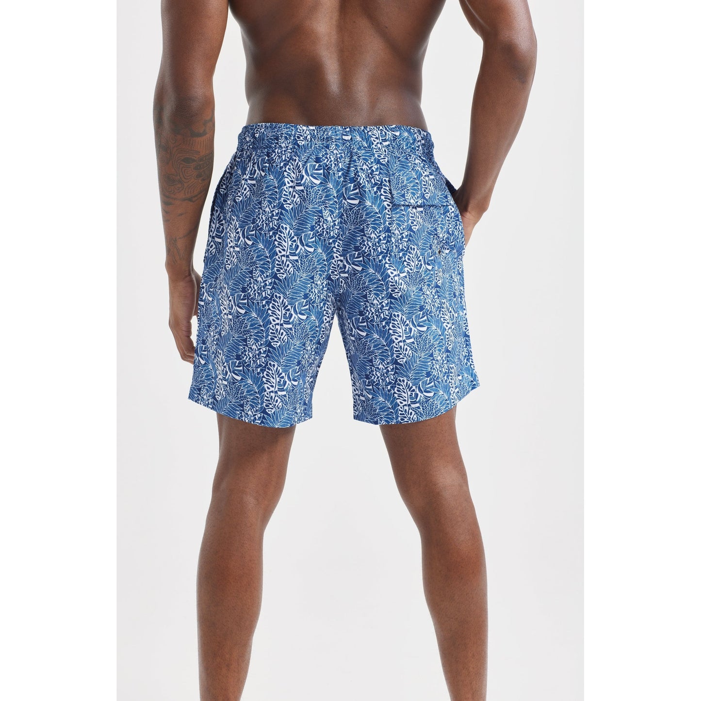 Wombat Men's Swim Shorts Quick-Dry Elastic Waistband Contrast Mesh Inserts