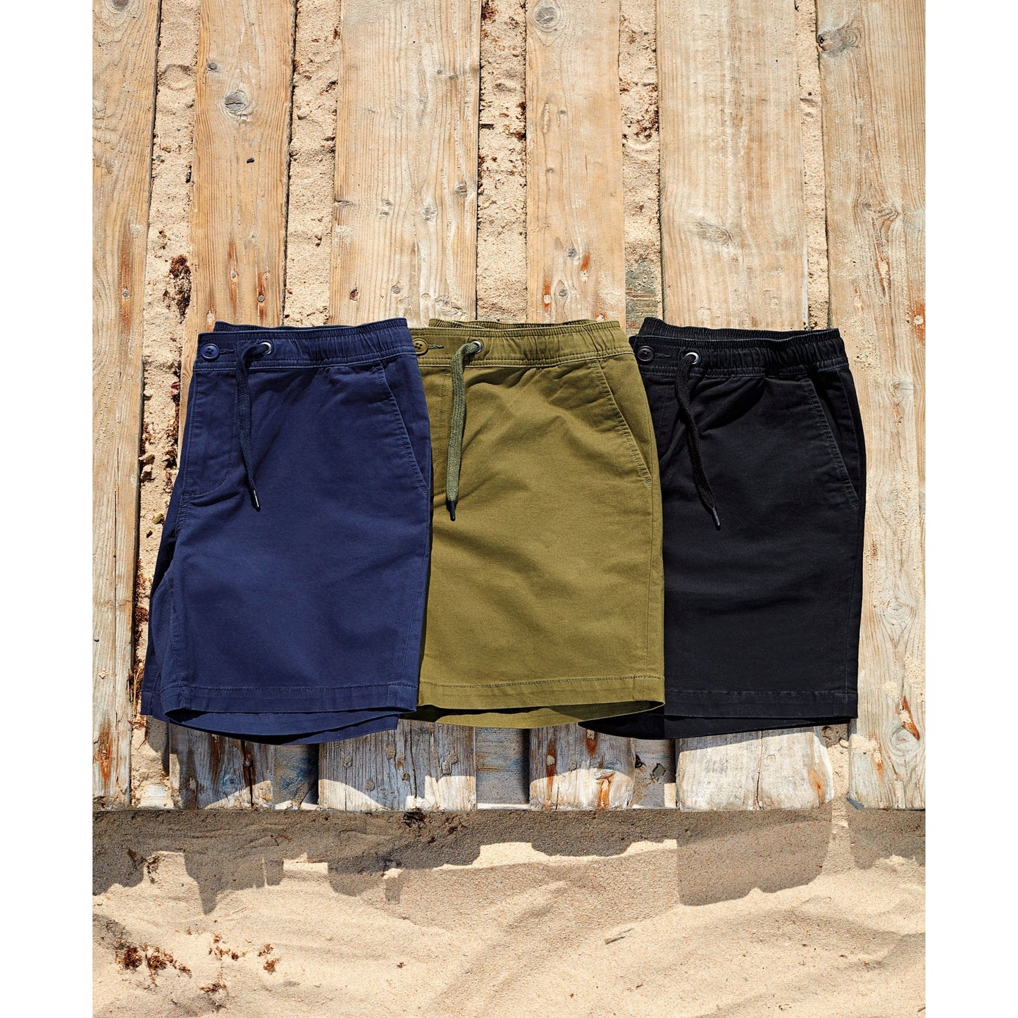Wombat Men's Drawstring Chino Shorts Elasticated Waistband Multiple Pockets
