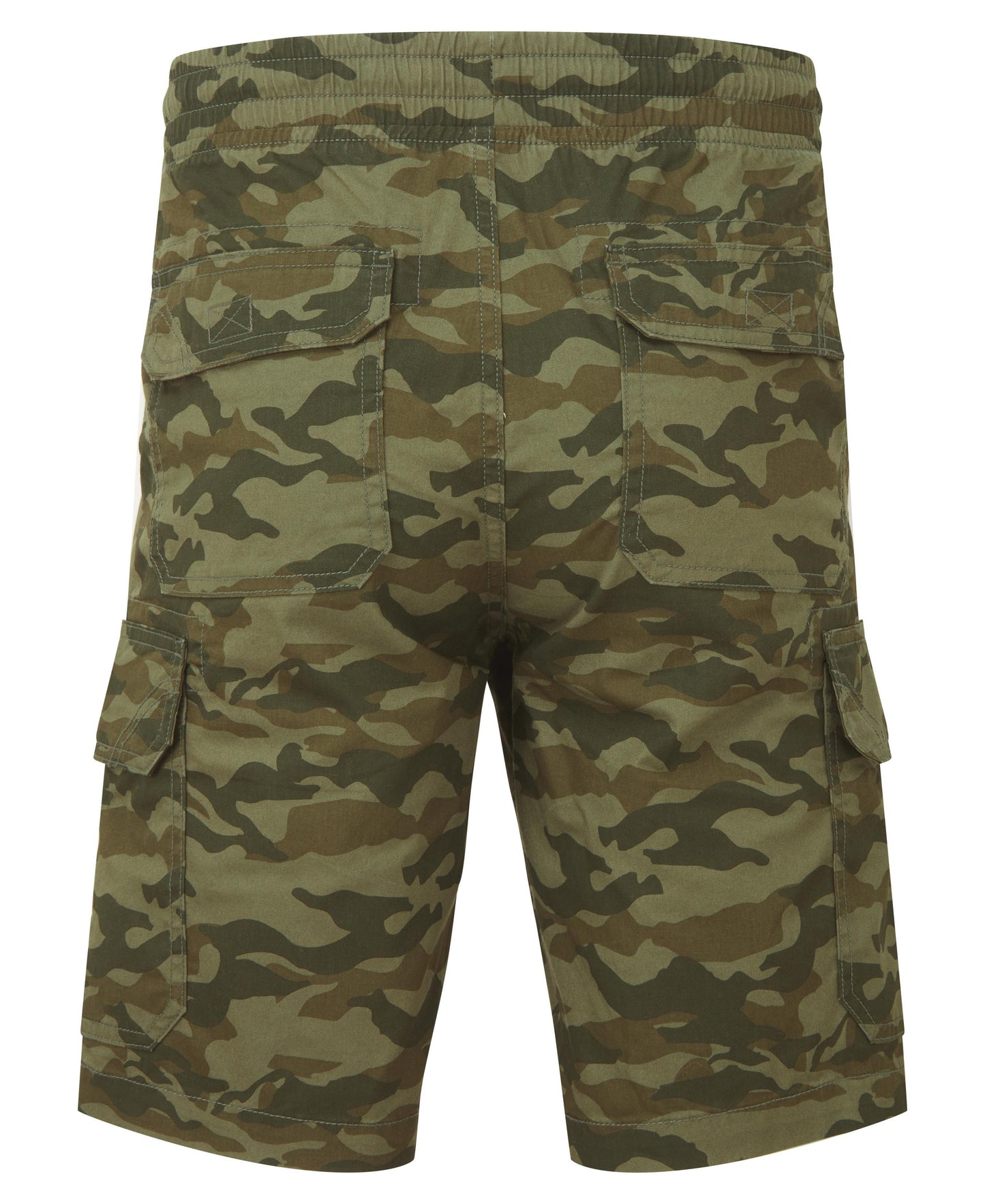 Wombat Men's Camo Cargo Utility Shorts with Elastic Waistband and Pockets