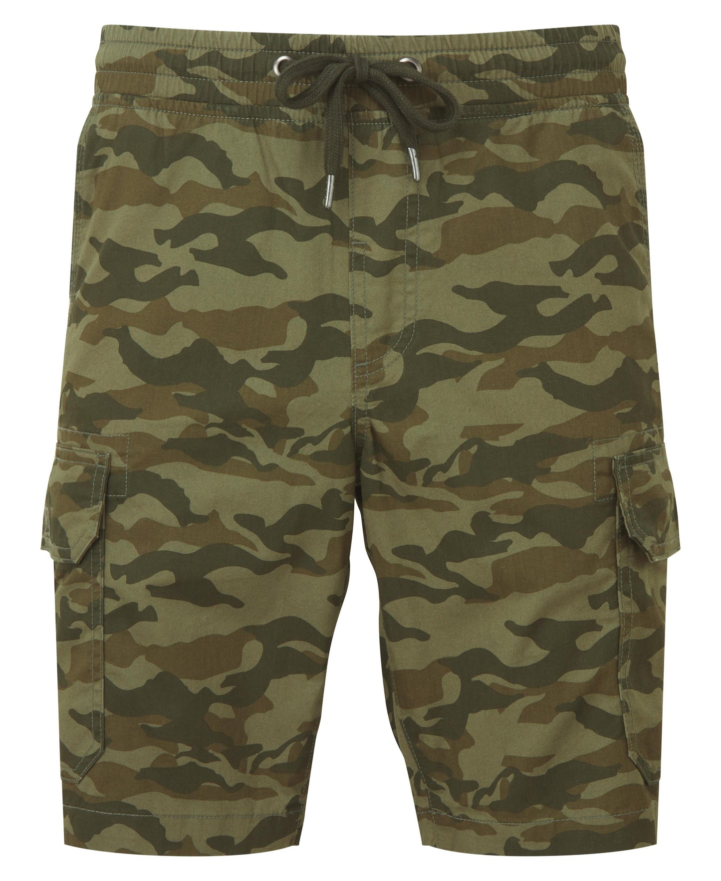 Wombat Men's Camo Cargo Utility Shorts with Elastic Waistband and Pockets