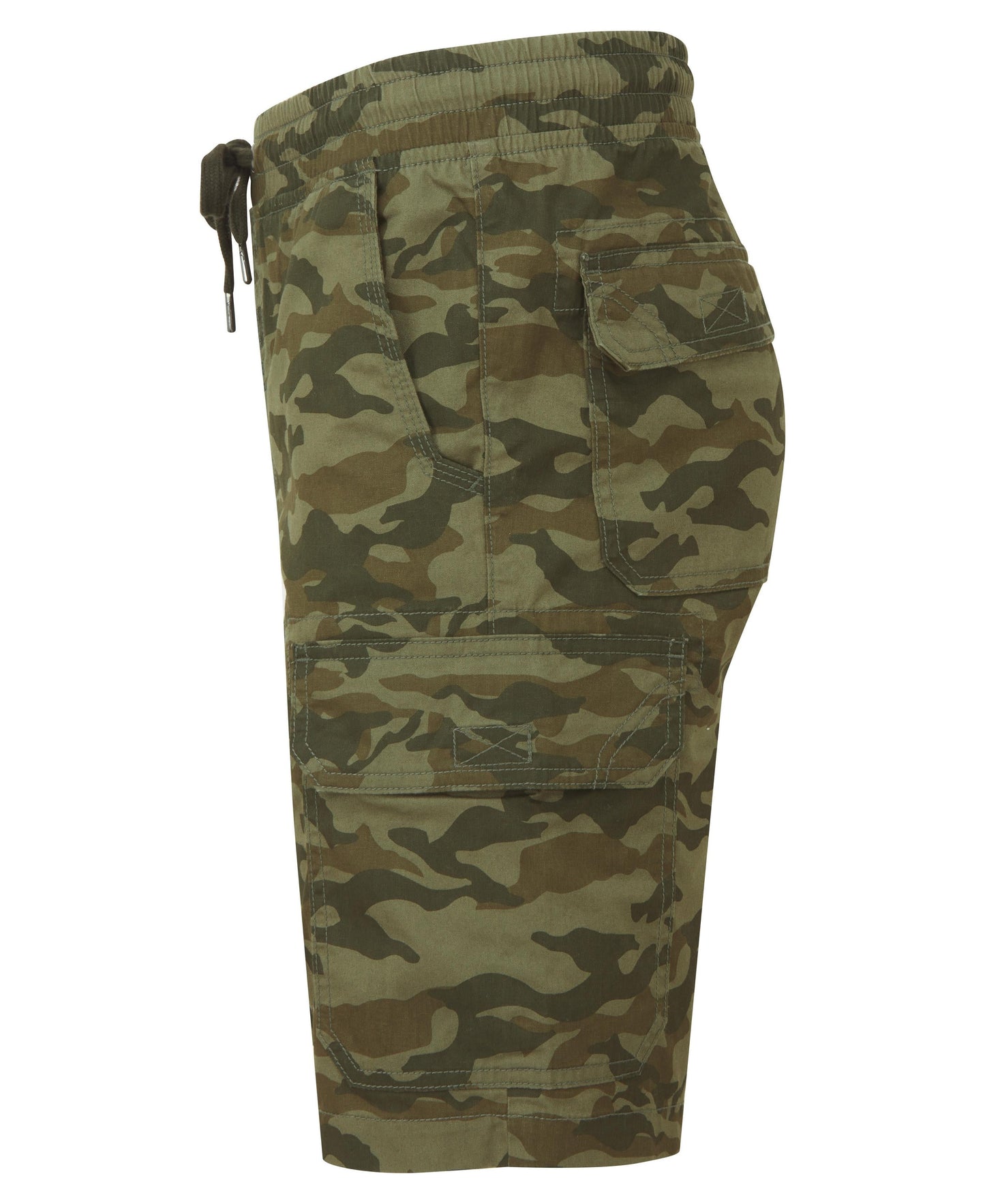 Wombat Men's Camo Cargo Utility Shorts with Elastic Waistband and Pockets