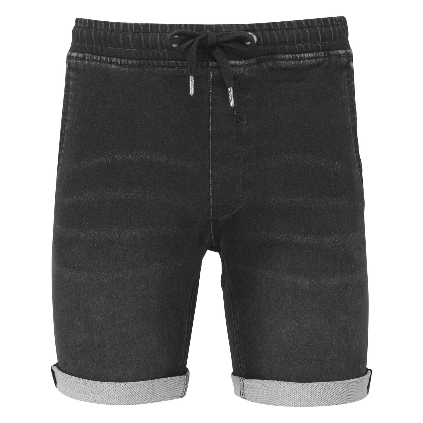 Wombat Men's Denim Drawstring Shorts Comfortable Stretch Worn Effect Sizes S-2XL