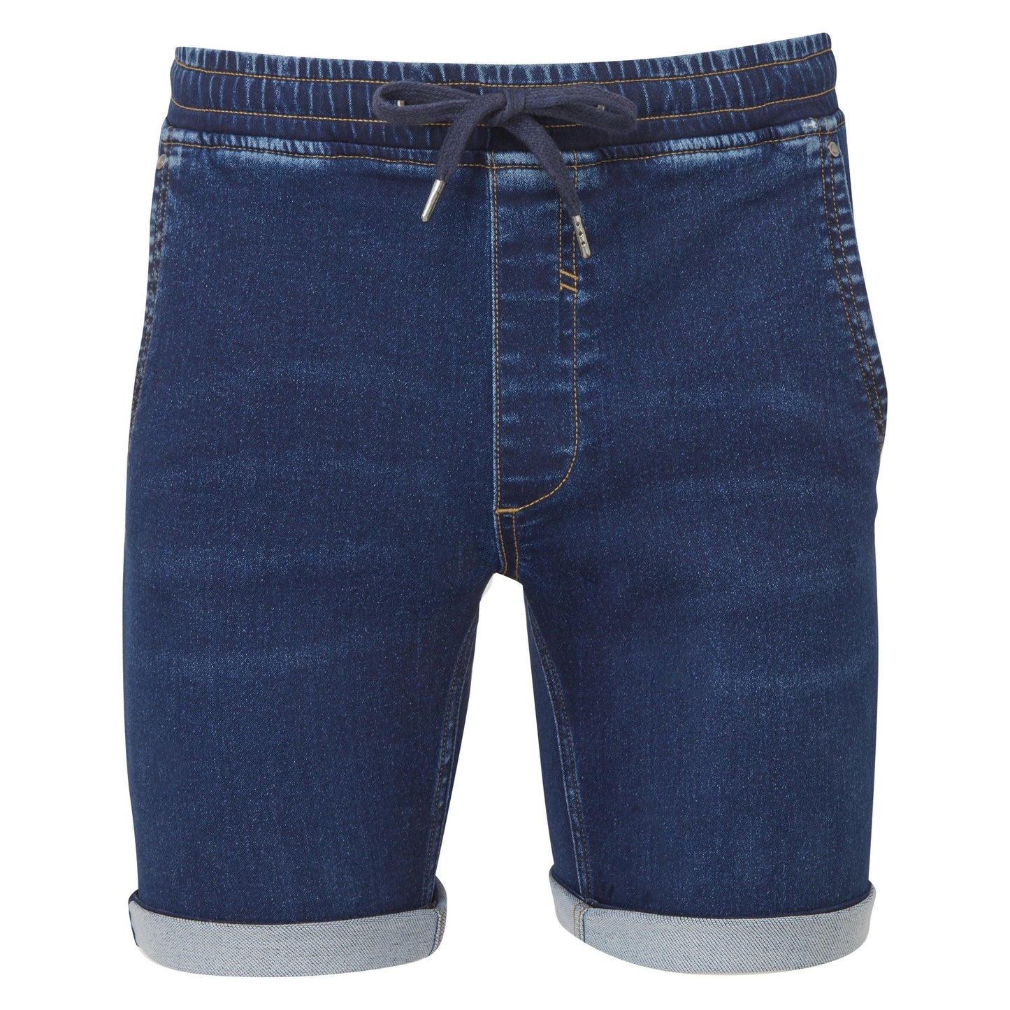 Wombat Men's Denim Drawstring Shorts Comfortable Stretch Worn Effect Sizes S-2XL