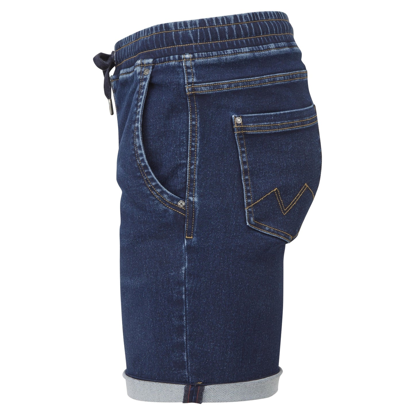 Wombat Men's Denim Drawstring Shorts Comfortable Stretch Worn Effect Sizes S-2XL