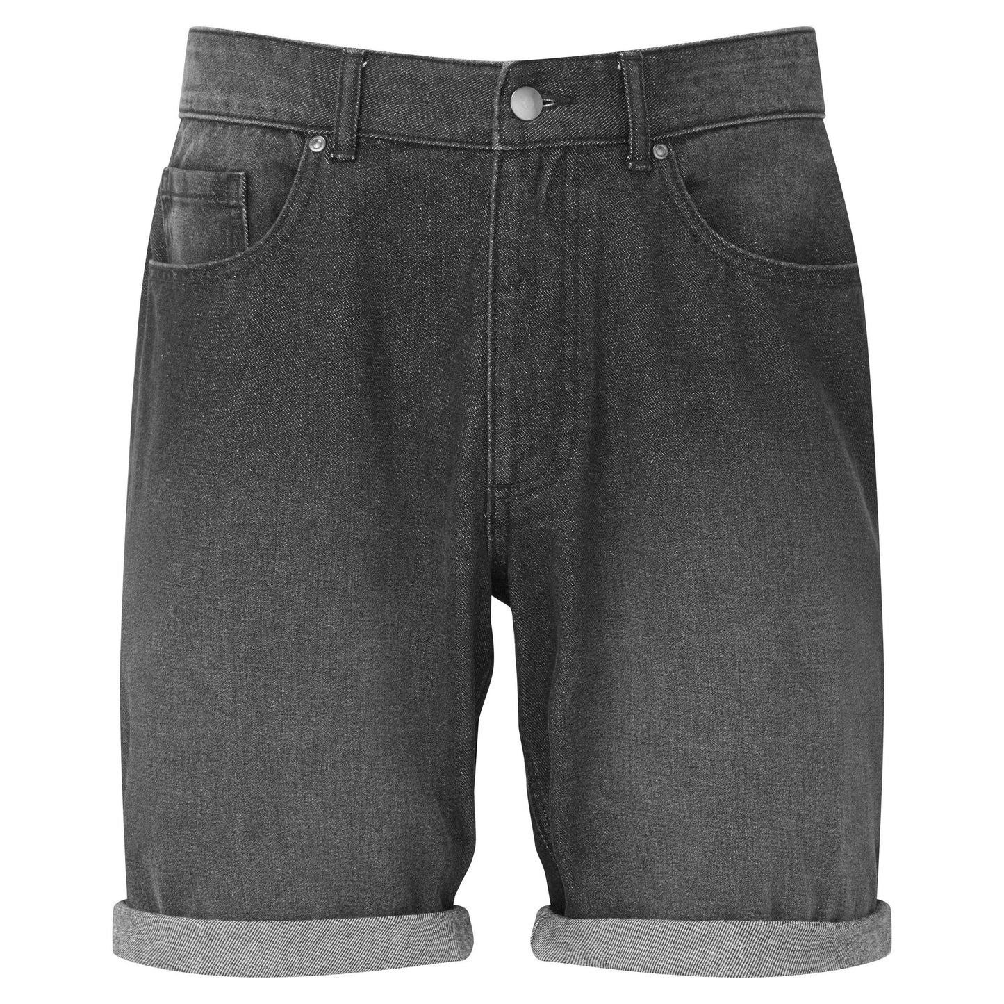 Wombat Men's Denim Shorts Washed Cotton Contrast Stitching Brass Details