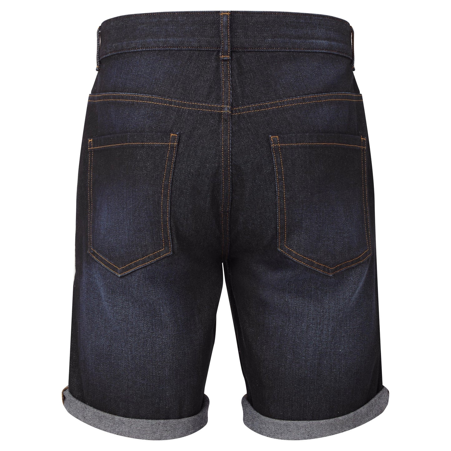Wombat Men's Denim Shorts Washed Cotton Contrast Stitching Brass Details