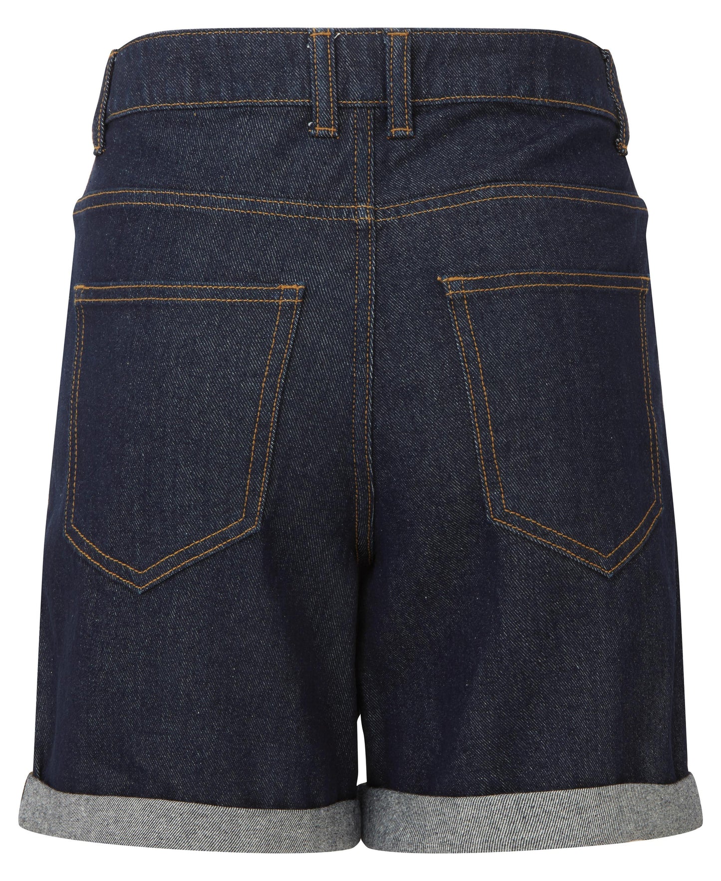 Wombat Women's Denim Shorts with Contrast Stitching and Brass Details