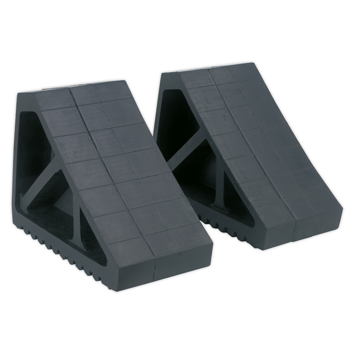 Sealey Rubber Wheel Chocks Pair WC02 for Vehicles Up to 5 Tonne, Anti-Movement