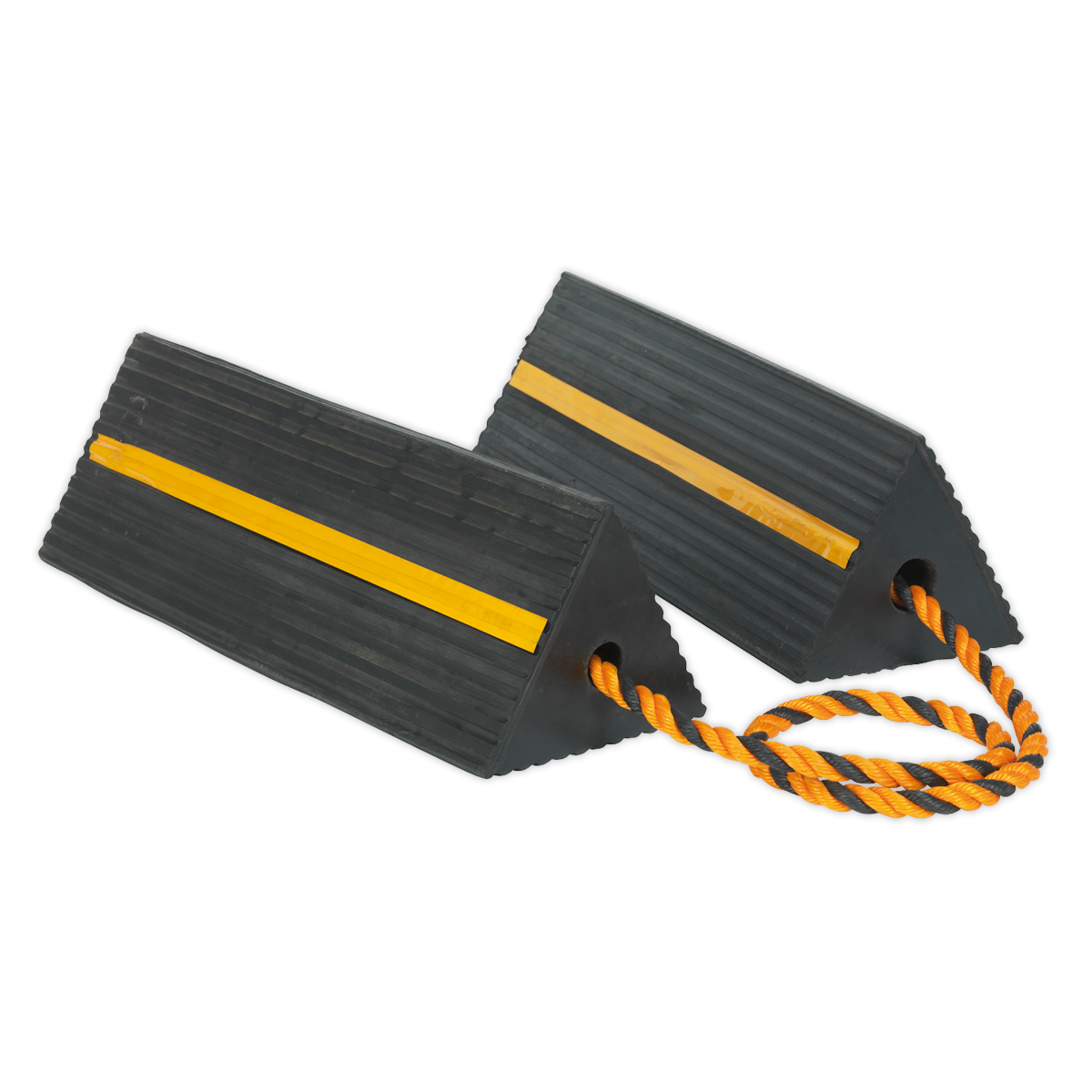 Sealey Heavy-Duty Rubber Wheel Chocks Pair for Vehicles and Light Aircraft