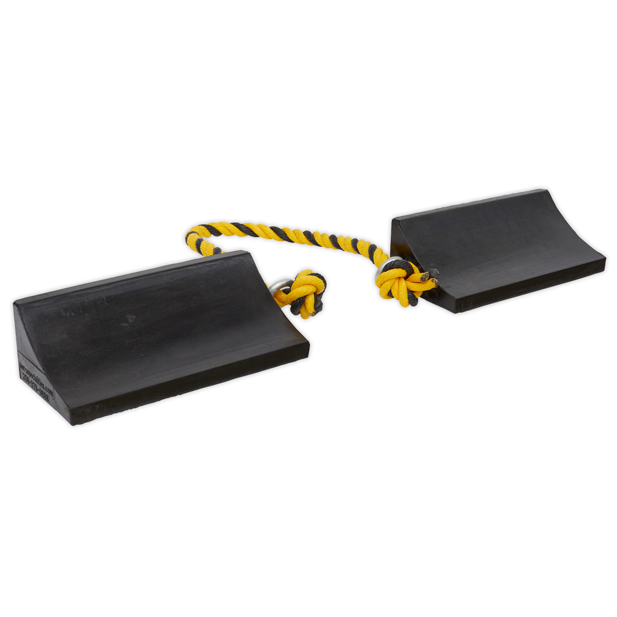 Sealey Heavy-Duty Rubber Wheel Chocks Pair for Cars Caravans Aircraft 2.1kg