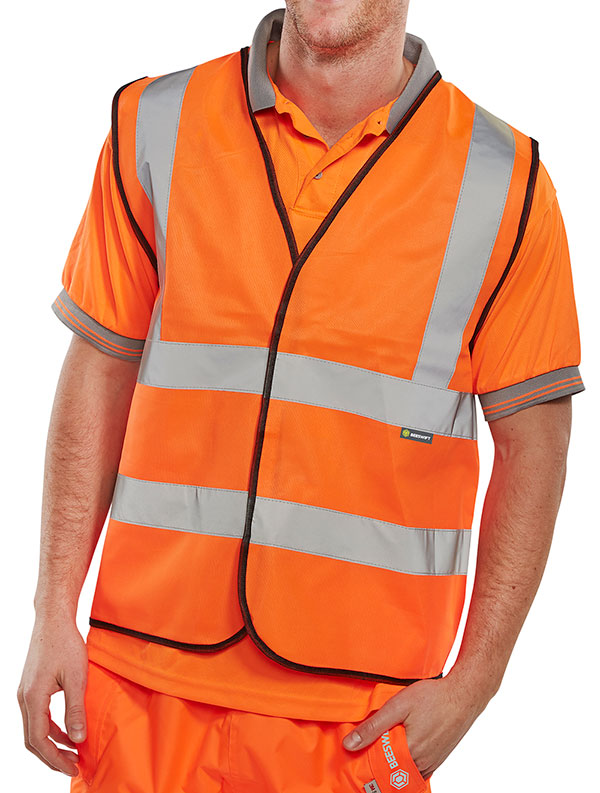 Bsafe Hi Vis Waistcoat Safety Vest Reflective Lightweight Workwear Size Options