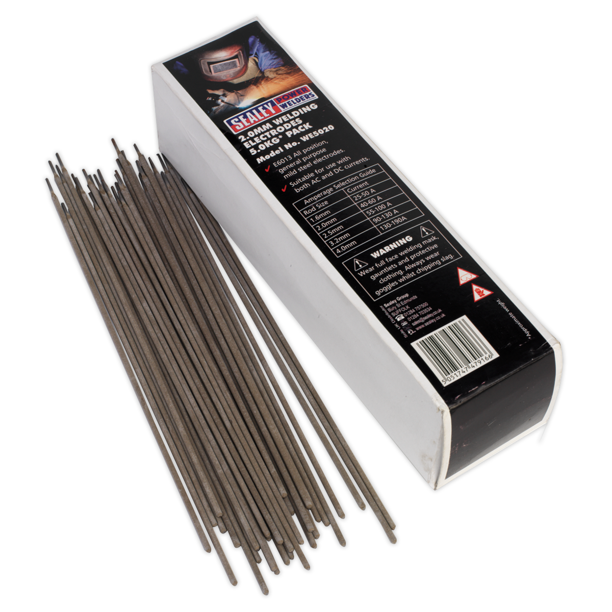 Sealey E6013 Welding Electrodes Ã˜2 x 300mm 5kg Pack for All Positions