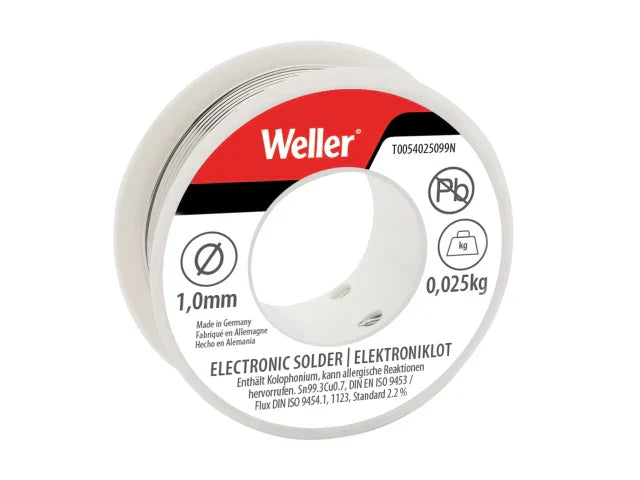 Weller Lead-Free Solder Sn99 Cu3 1mm 25g for Semi-Professional Use