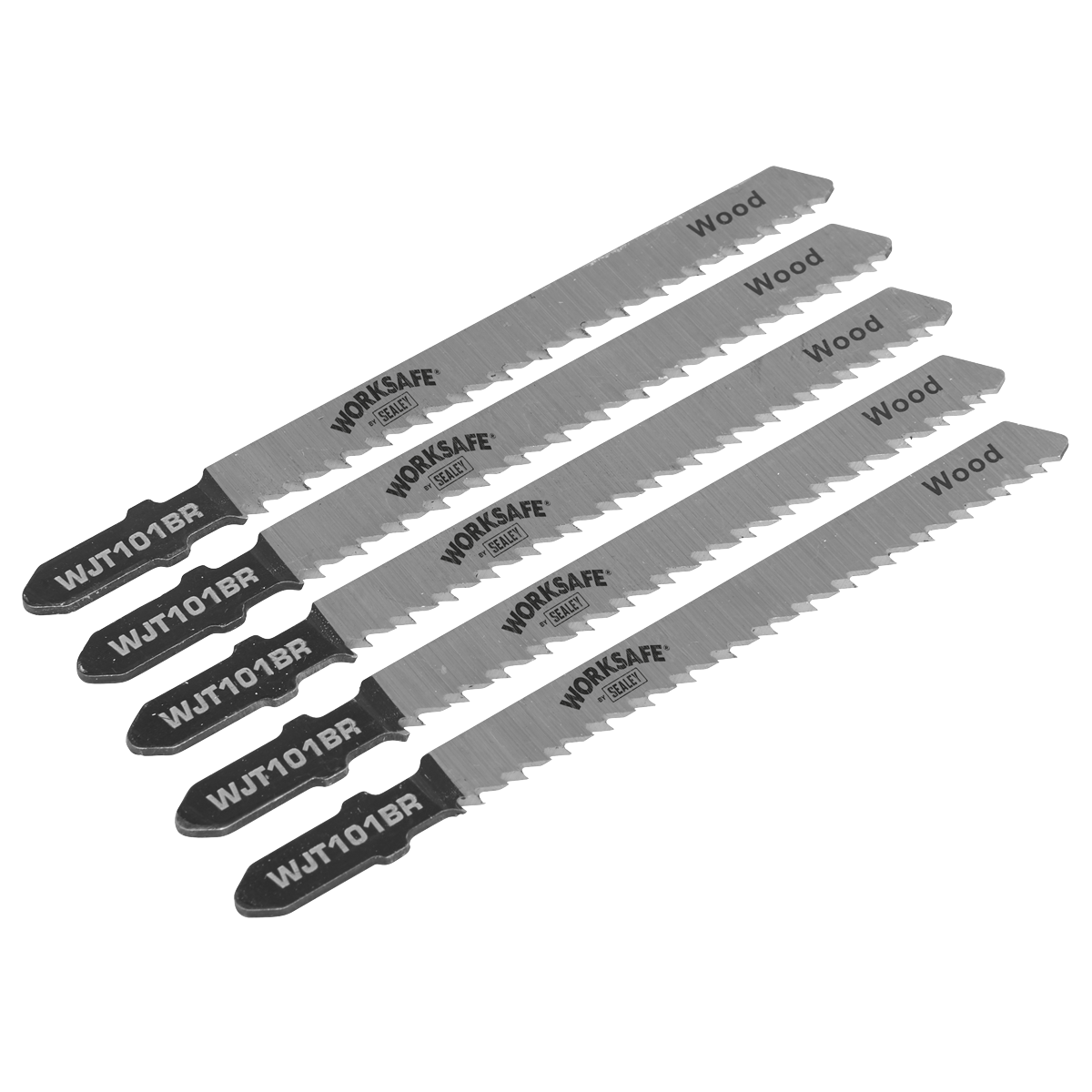 Sealey Jigsaw Blades for Wood & Plastics 75mm 10tpi Pack of 5 WJT101BR