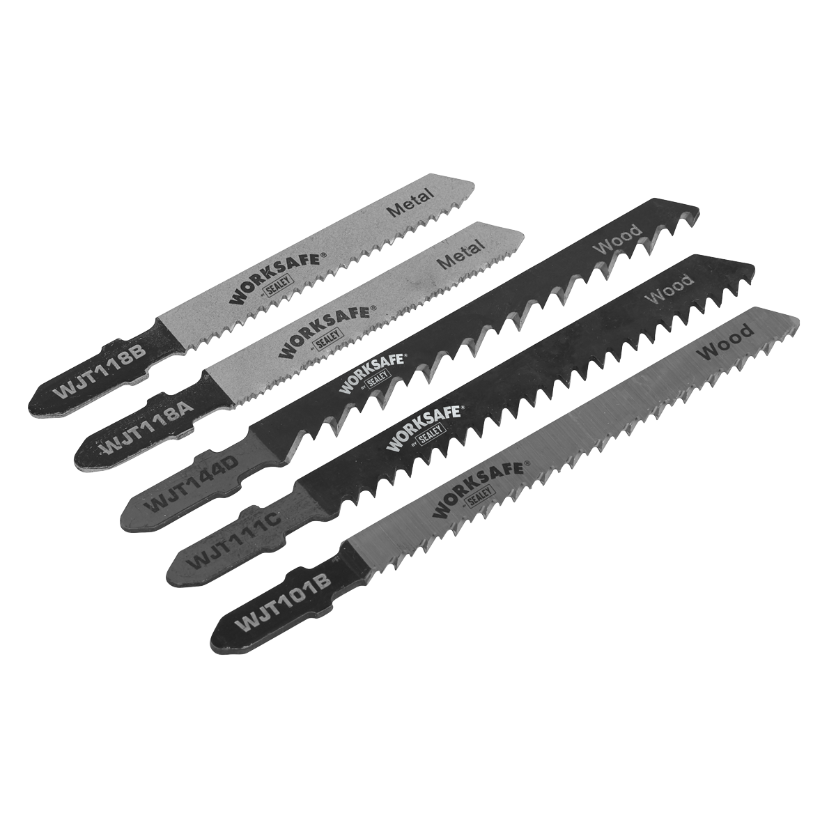 Sealey Jigsaw Blades Pack of 5 HSS Chrome Vanadium for Wood Metal Cutting
