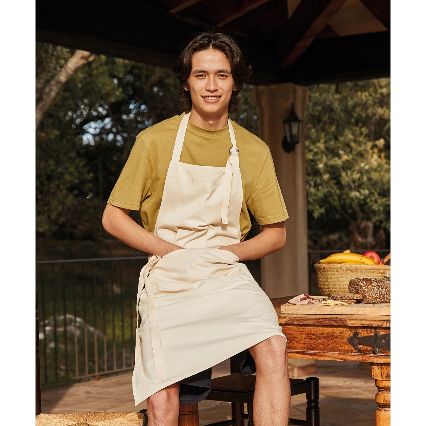 Westford Mill Fairtrade Cotton Adult Craft Apron with Deep Pocket and Neck Tie