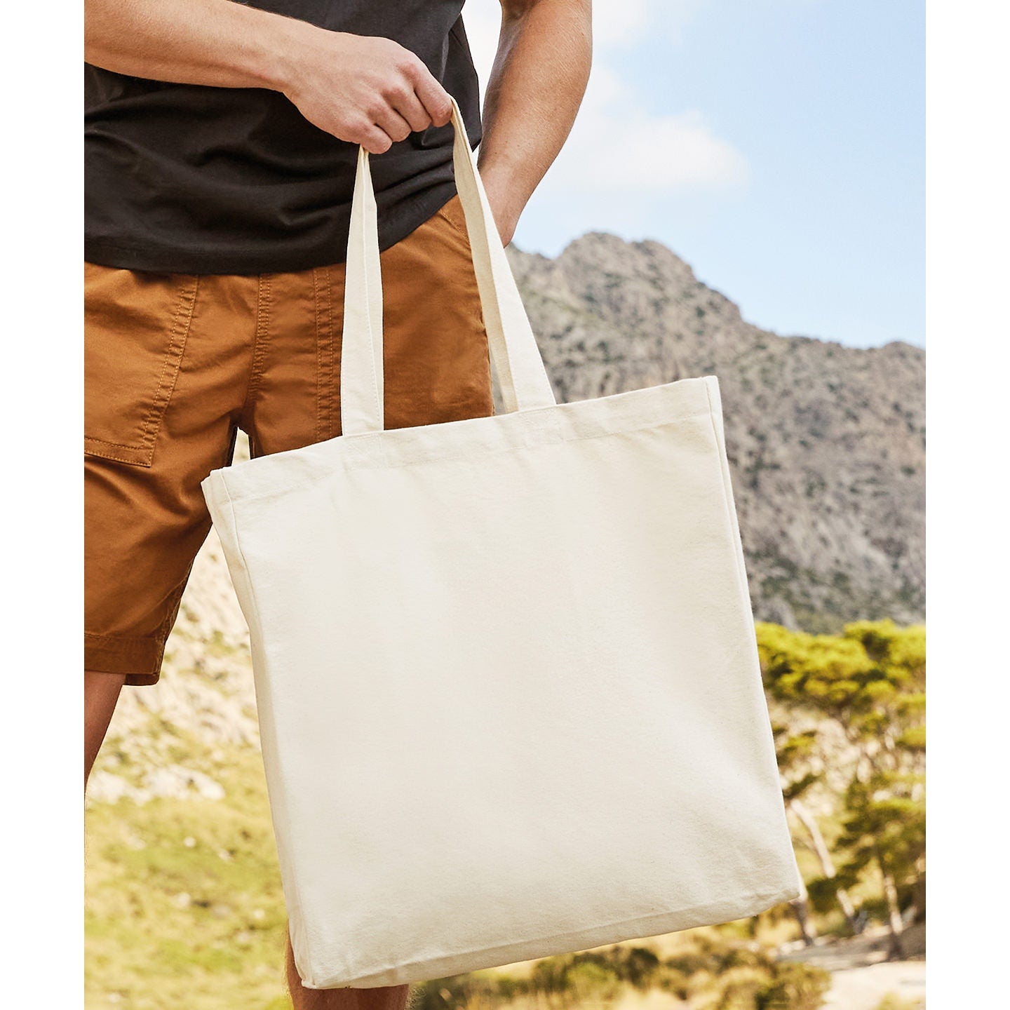 Westford Mill Fairtrade Cotton Classic Shopper Bag 21L 100% Canvas 58cm Handle