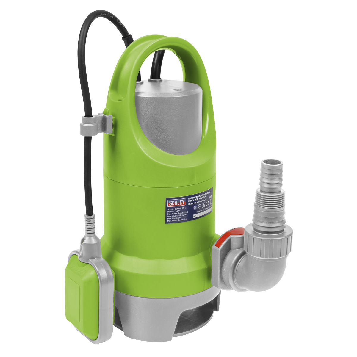Sealey WPD235A Submersible Dirty Water Pump 225L/min Automatic 230V