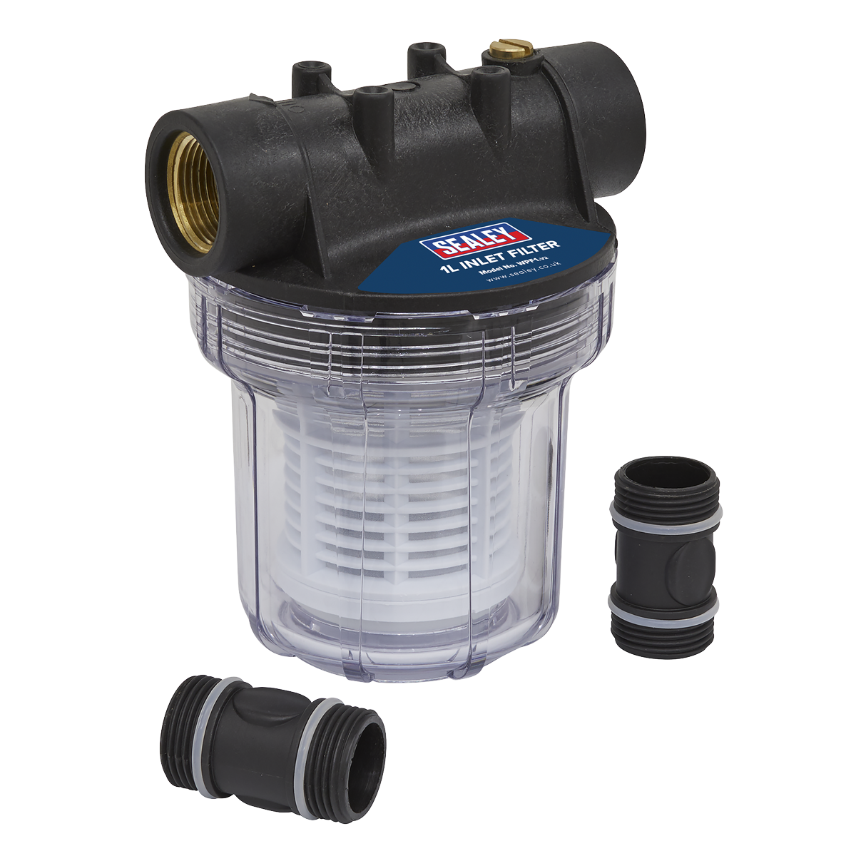Sealey 1L Inlet Filter for Surface Mounting Pumps Easy Clean Composite Case