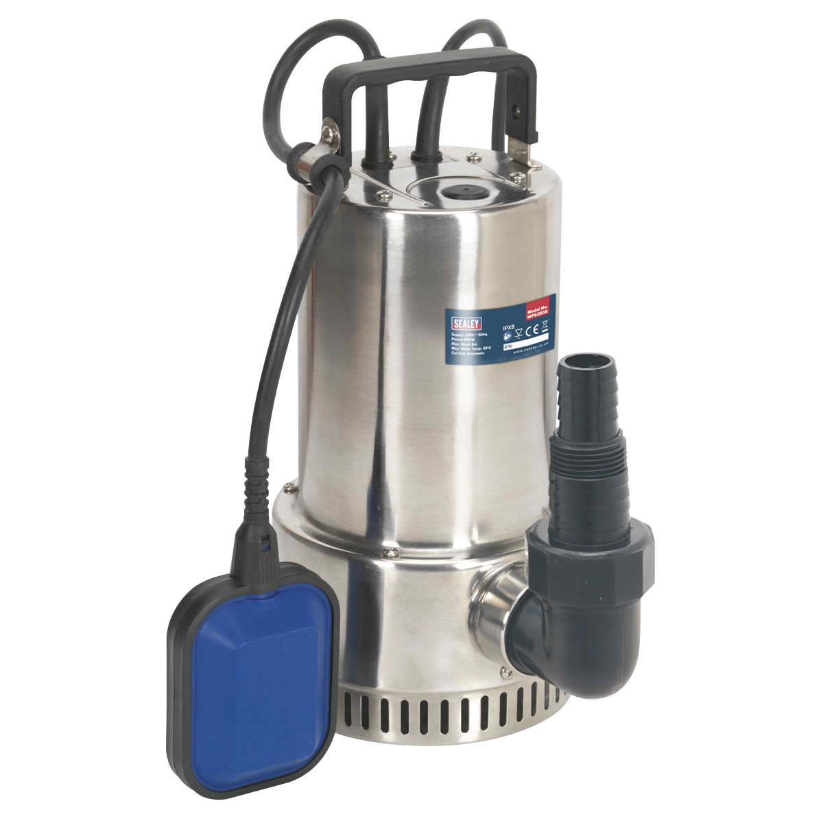 Sealey WPS250A Submersible Stainless Water Pump 250L/min Automatic 230V
