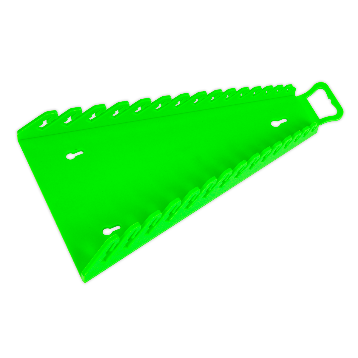 Sealey Hi-Vis Green Reverse Spanner Rack Holds 15 Spanners TPR Material