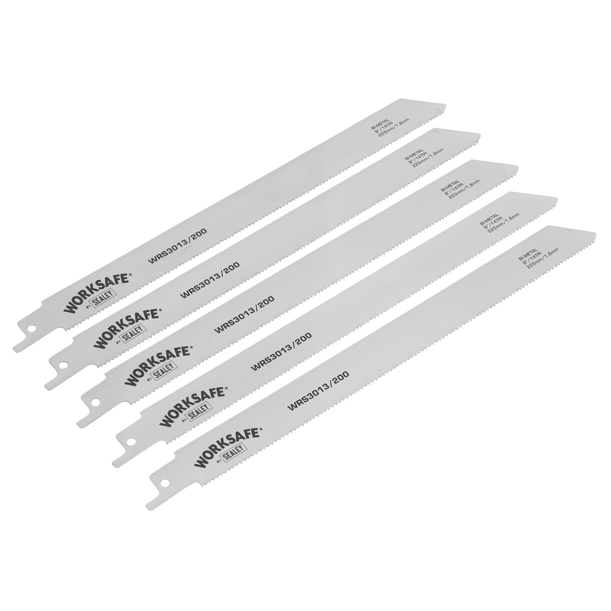 Sealey Reciprocating Saw Blades 225mm 14tpi Pack of 5 for Metal Cutting