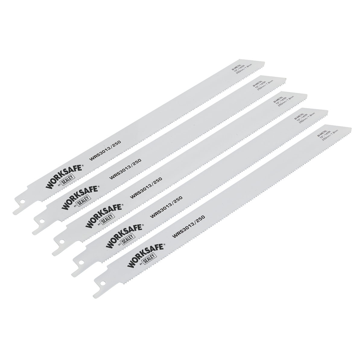 Sealey Reciprocating Saw Blades 250mm 14tpi Pack of 5 for Metal Cutting