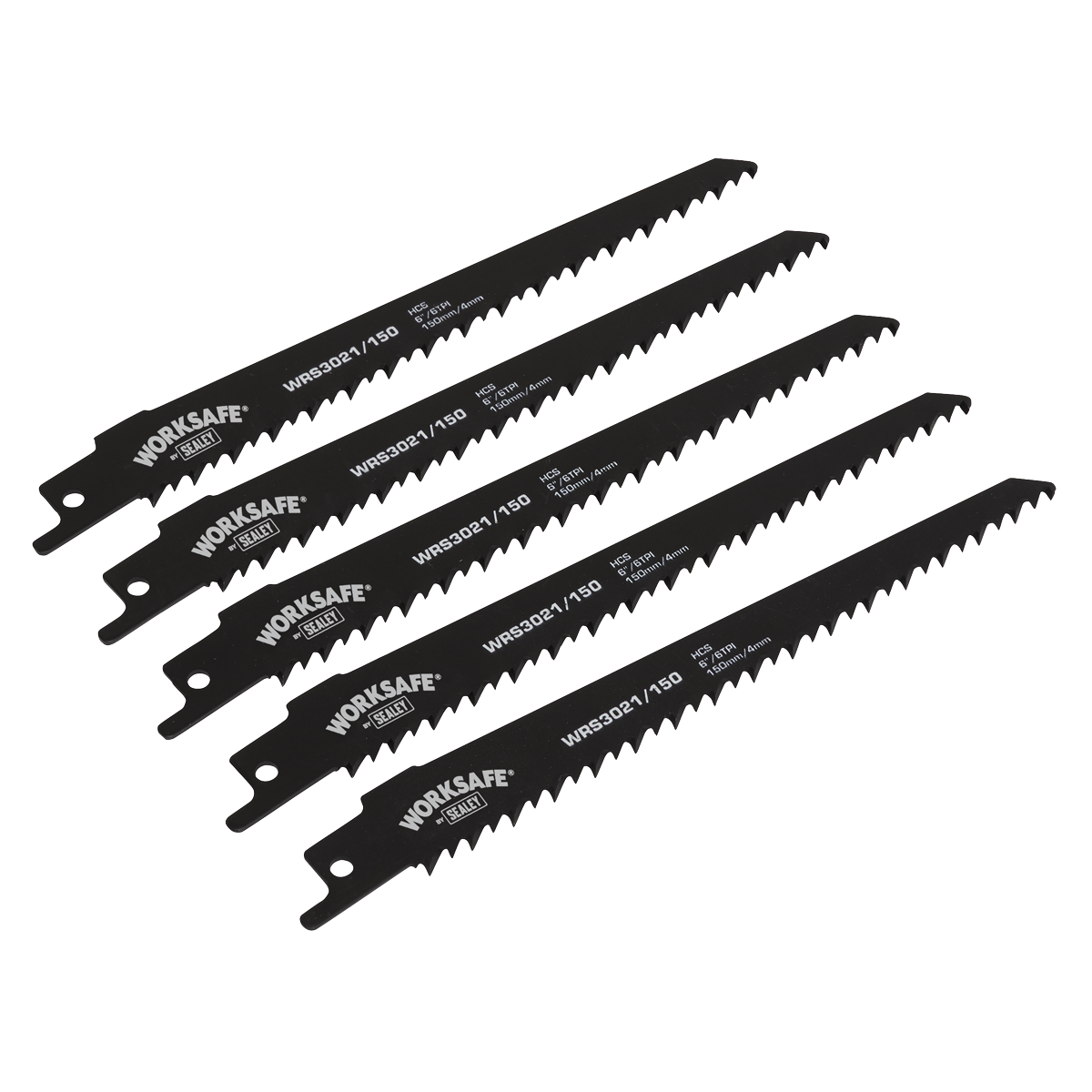 Sealey Reciprocating Saw Blades 150mm 6tpi Pack of 5 for Wood and Concrete