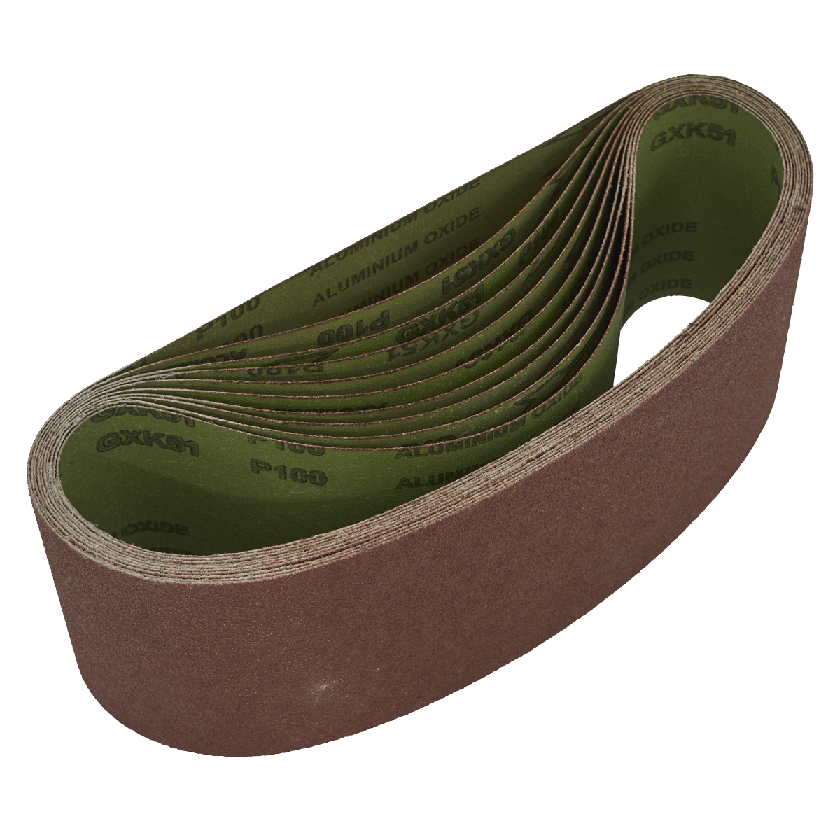 Sealey 100 x 610mm Sanding Belt 100 Grit Aluminium Oxide Pack of 10