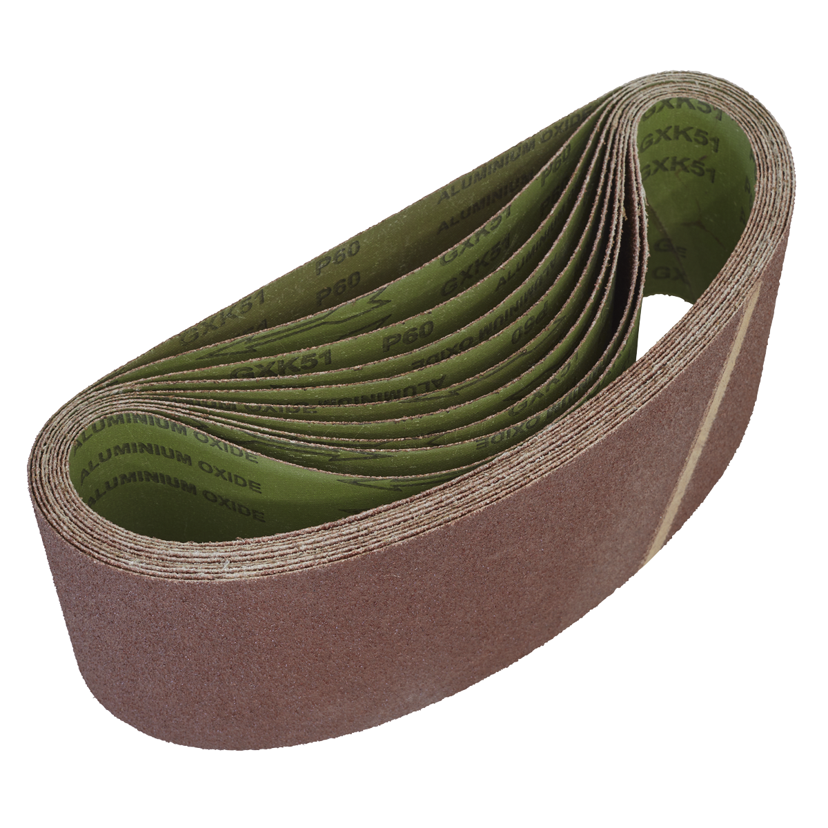 Sealey 100 x 610mm Sanding Belt 60 Grit Aluminium Oxide Pack of 10 WSB6160