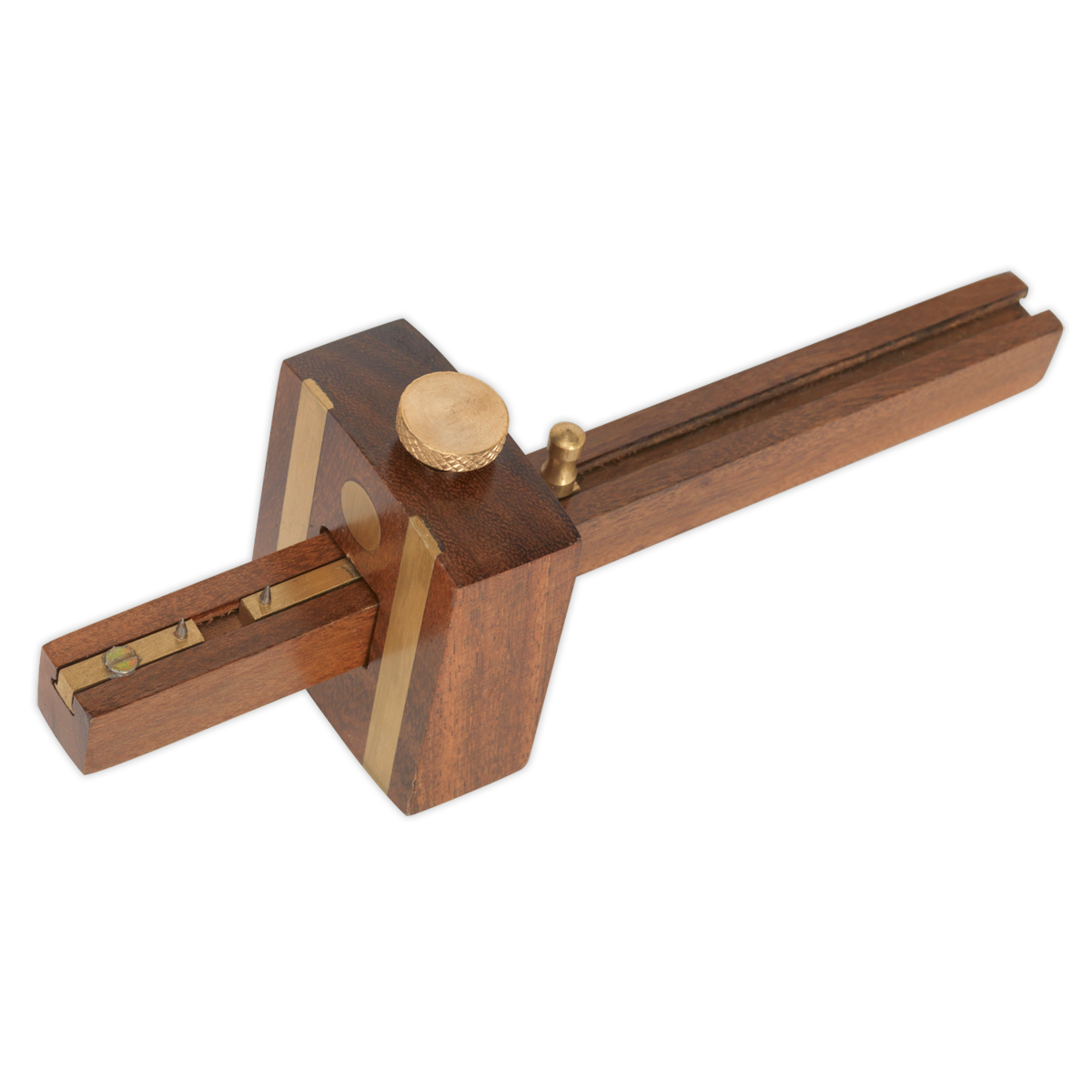 Sealey Hardwood Mortise Gauge 200mm with Brass Adjusting Screw & Marking Spurs
