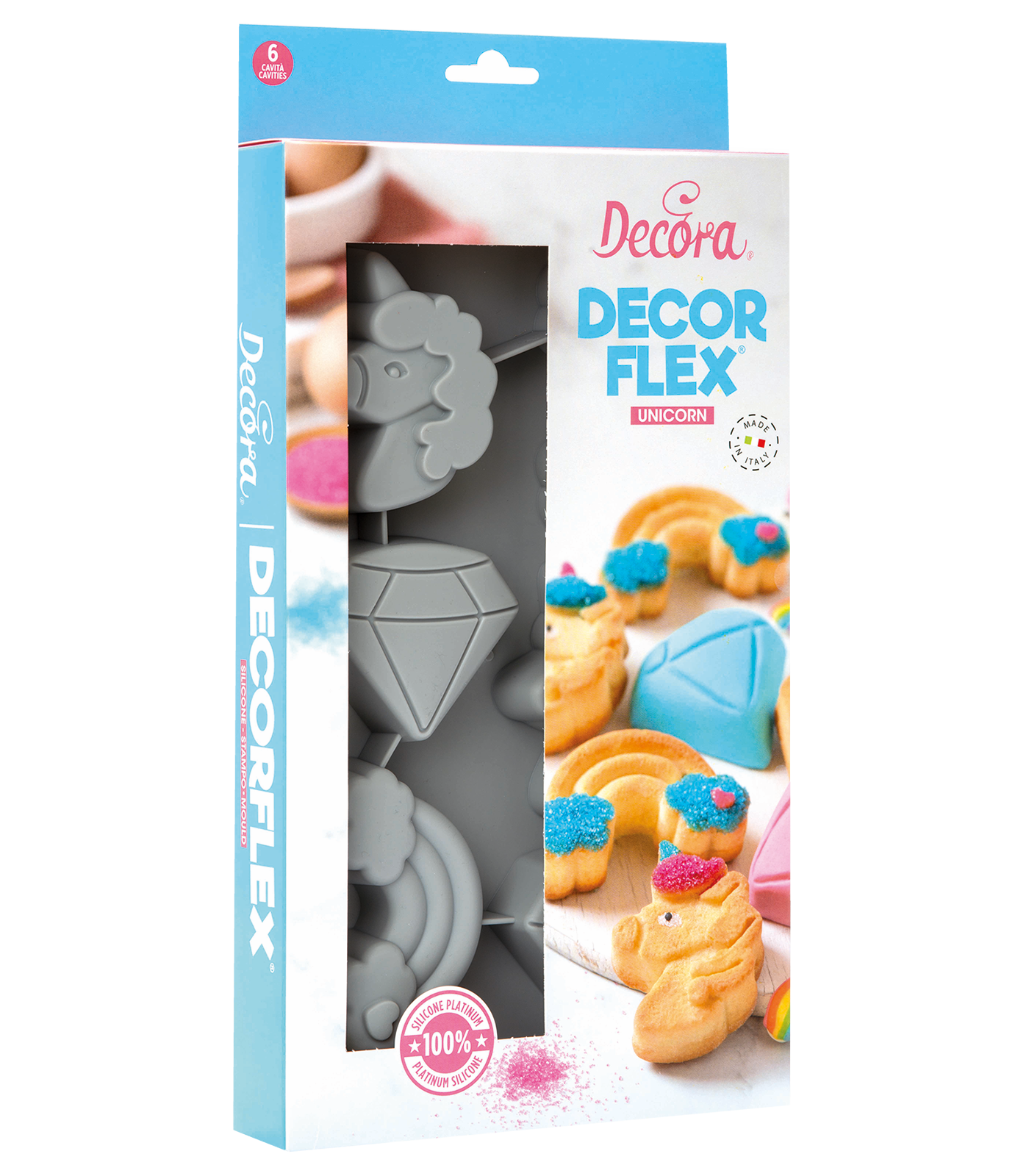 Waldhausen Baking Mould Silicone With Unicorn and Rainbow Designs