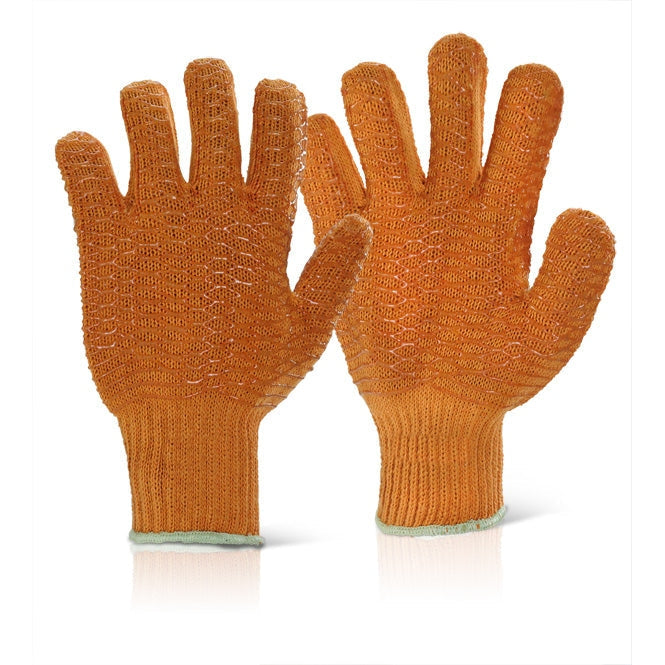 Beeswift Criss Cross Gloves Orange 10 Pack Multi-Purpose Grip EN388 Certified
