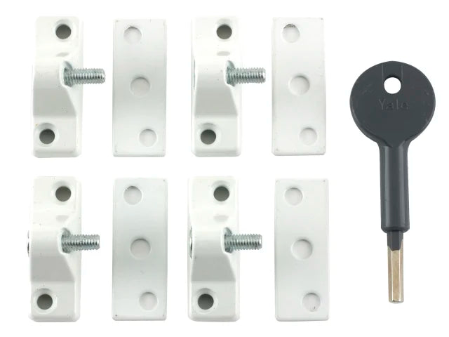 Yale 8K118 Economy Window Locks White Finish Pack of 4 with Key