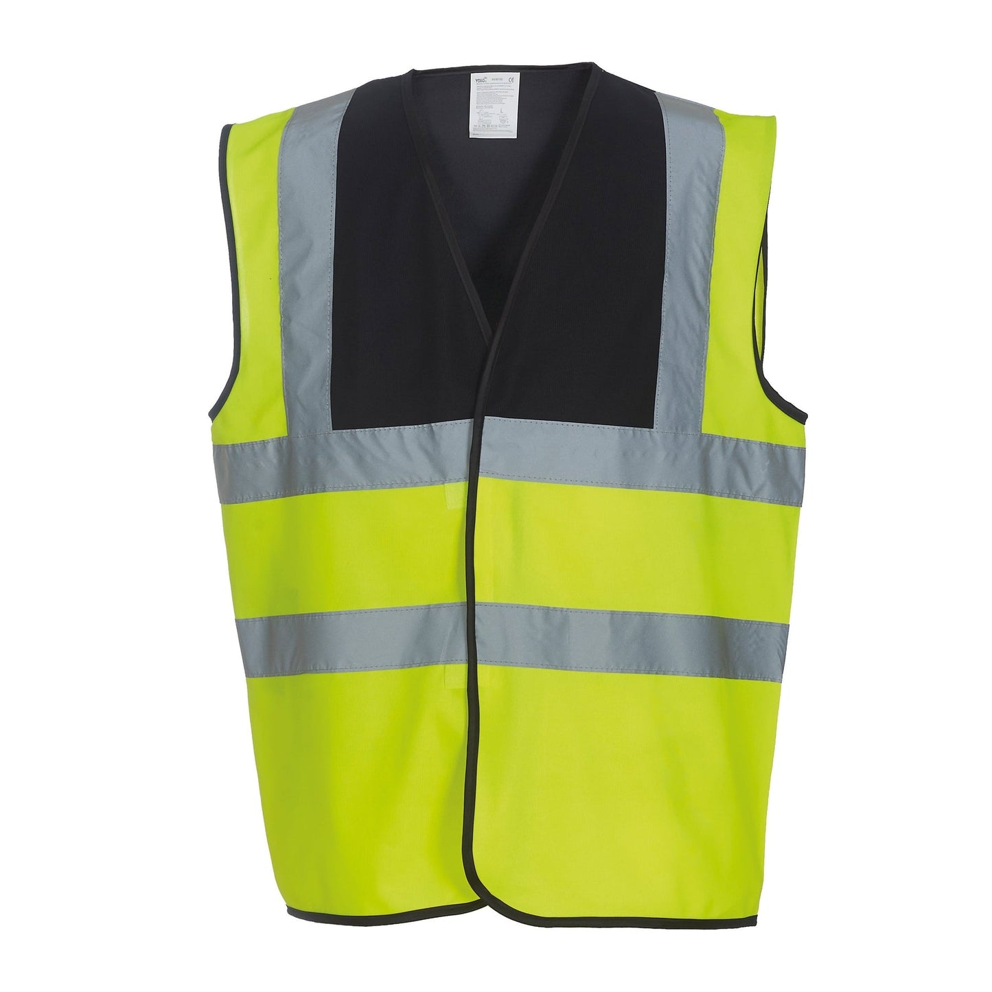 Yoko Hi-Vis 2-Band Waistcoat Black Yoke/Yellow EN ISO20471 Class 2 Sizes S-5XL