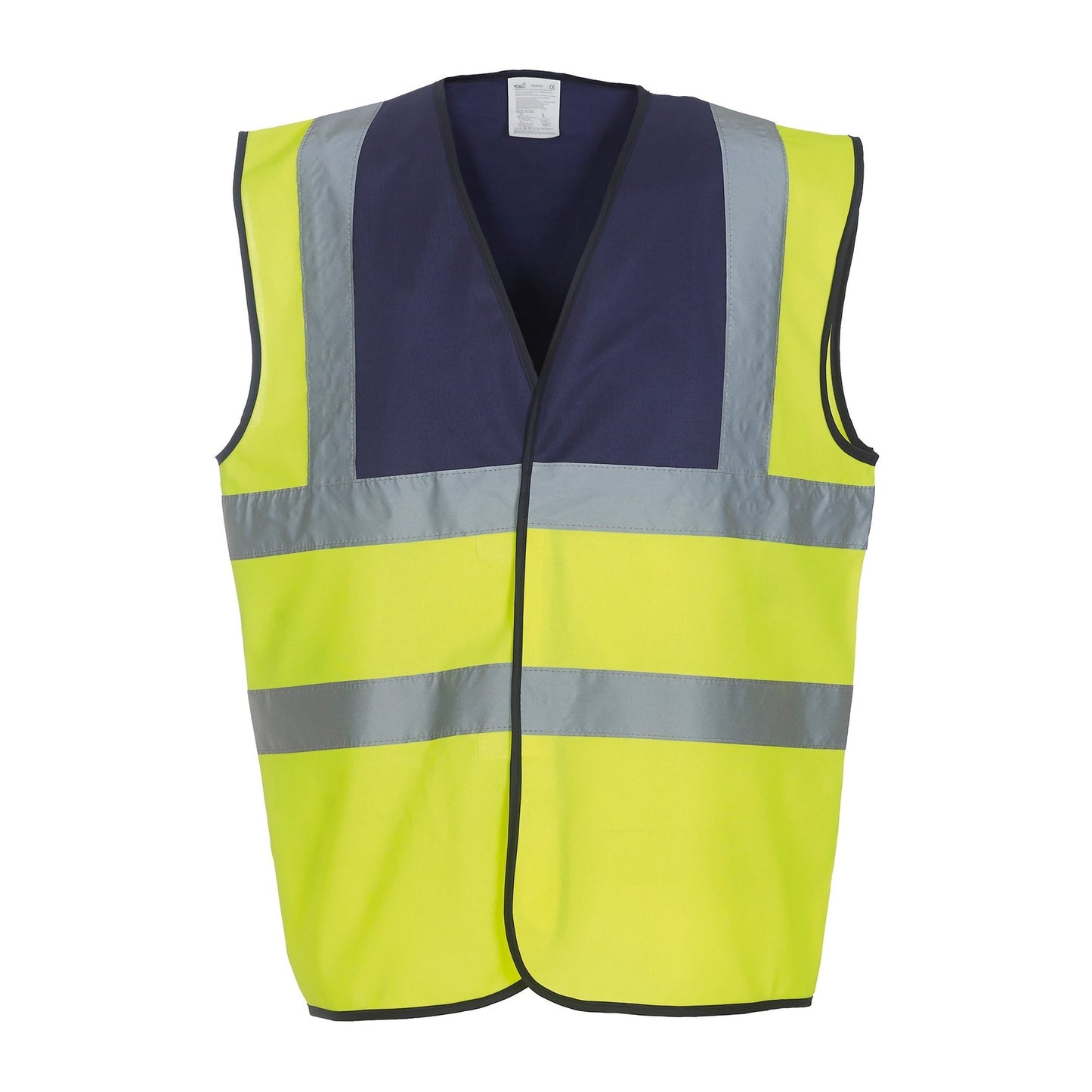 Yoko Hi-Vis 2-Band Waistcoat Navy Yellow Reflective Safety Vest Multiple Sizes