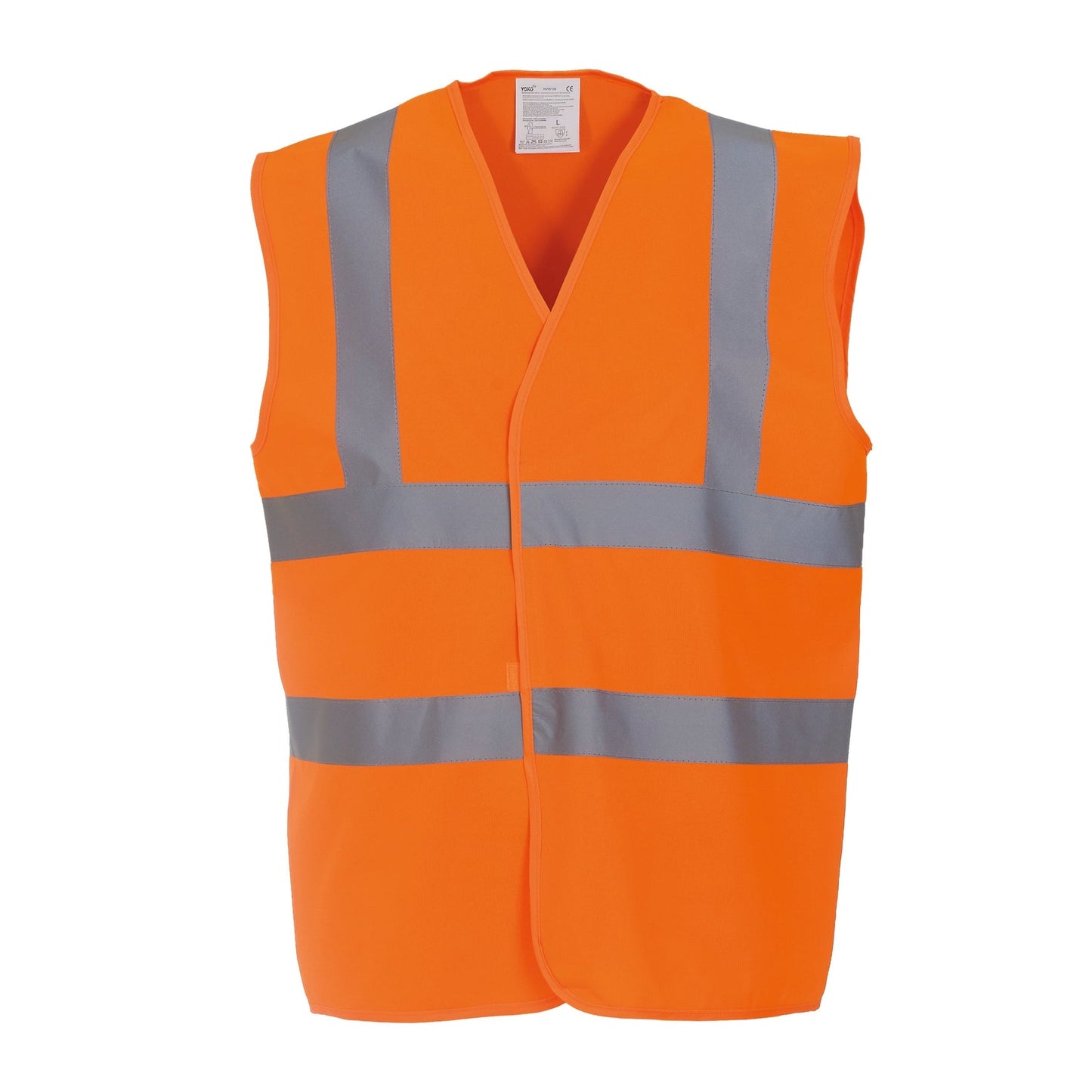 Yoko Hi-Vis 2-Band Waistcoat Orange EN ISO20471 Class 2 Reflective Safety Vest