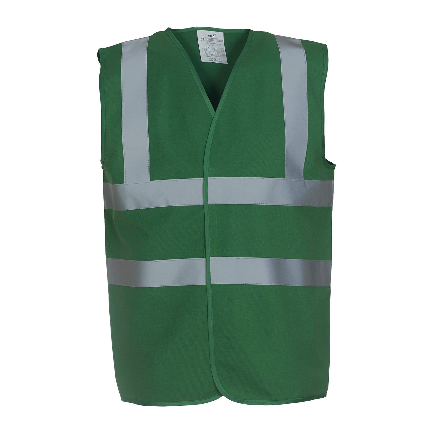 Yoko Hi-Vis 2-Band Waistcoat Paramedic Green EN ISO20471 Class 1 Safety Vest