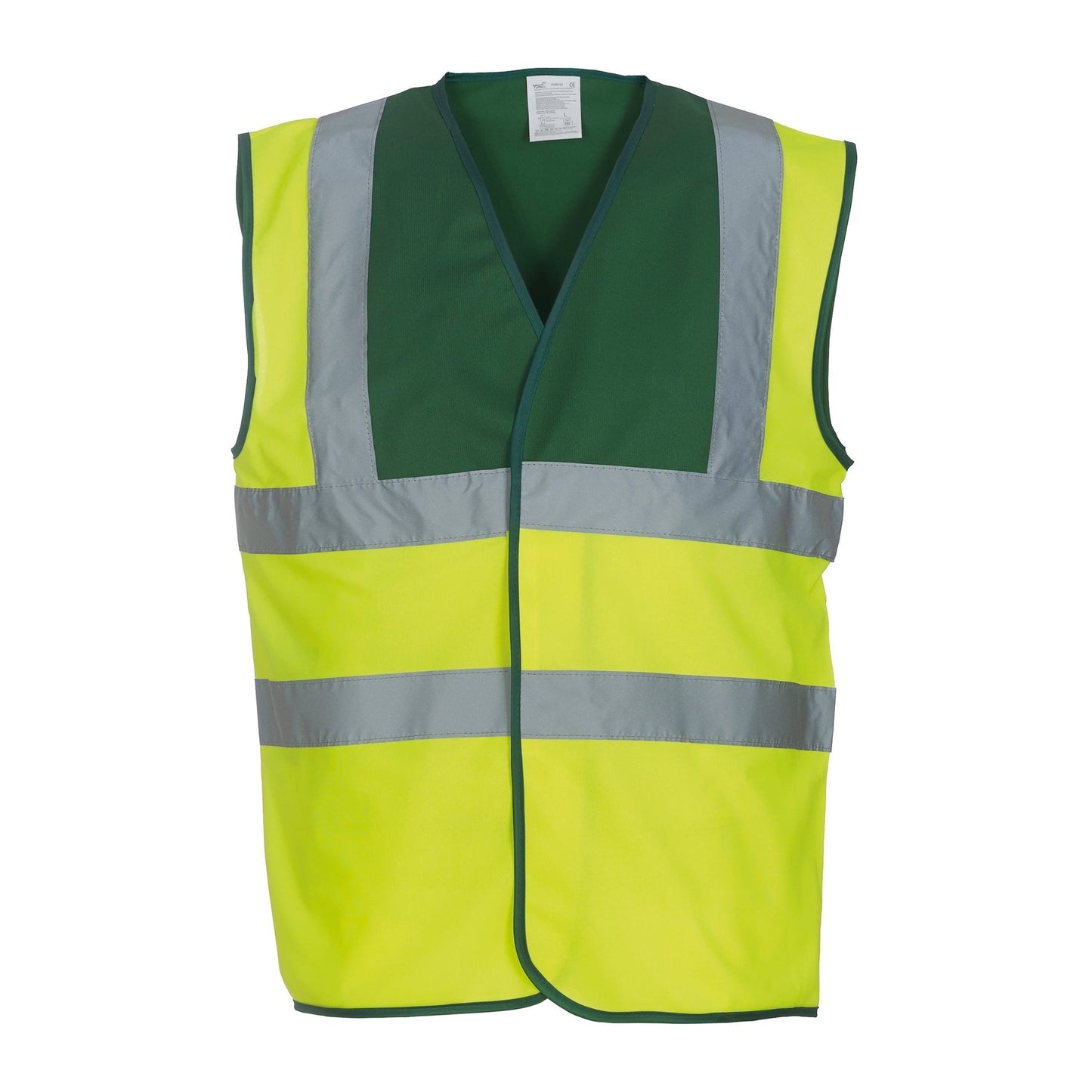 Yoko Hi-Vis 2-Band Waistcoat Paramedic Green/Yellow EN ISO20471 Class 2